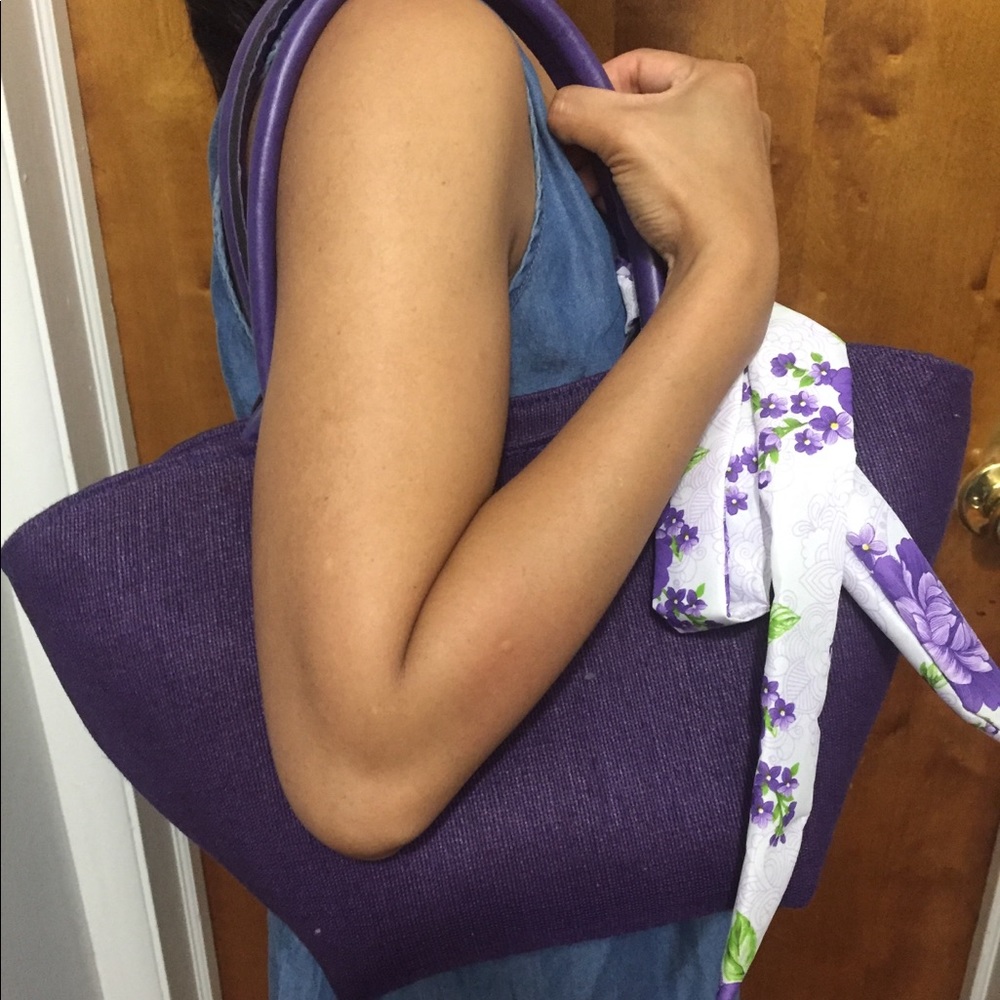 Brand new purple bag made of abaca.